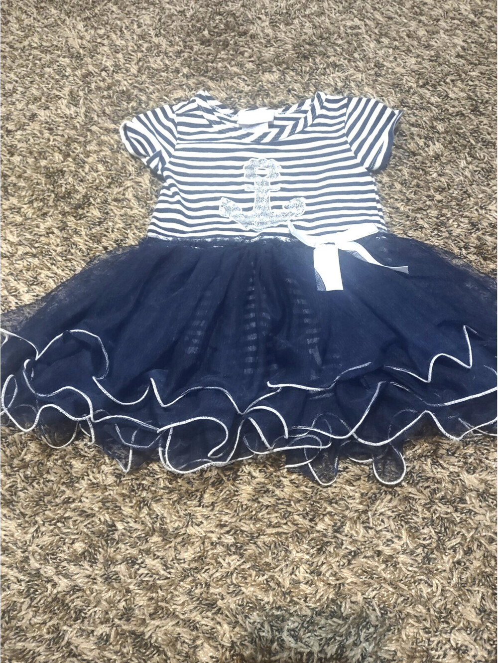 Iris & Ivy Girls Sailor Blue And White Tutu Dress Size 18 Months